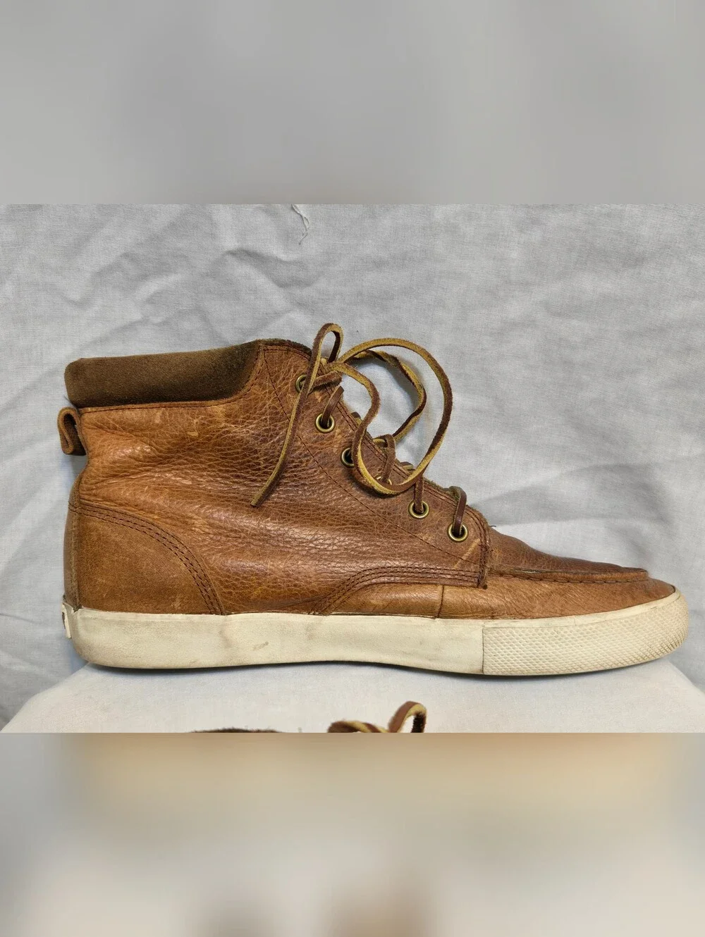 Polo Ralph Lauren Mens Boots Tedd Pull Up Grain Brown Tan Shoes Size 10D